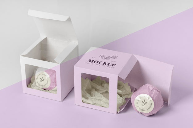 Free High Angle Bath Bomb In Pink Wrapping Psd