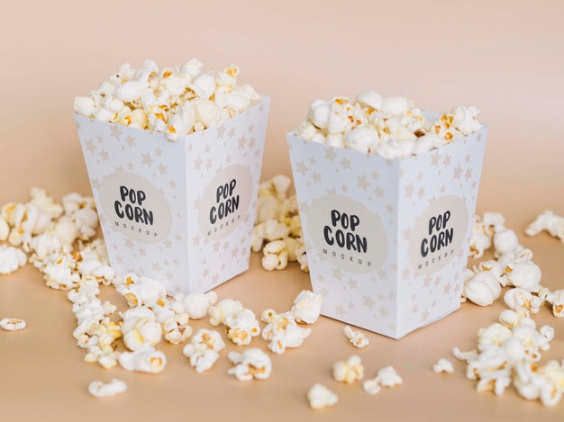 Free High Angle Of Cinema Popcorn Psd