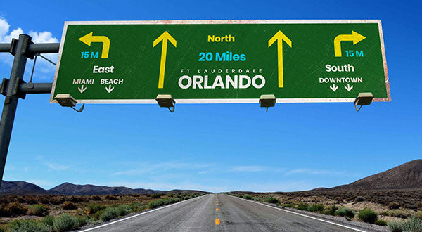 Free Highway Wayfinding Signage Board Mockup Psd