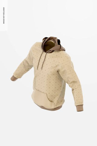 Free Hoodie Mockup, Isometric Left View Psd