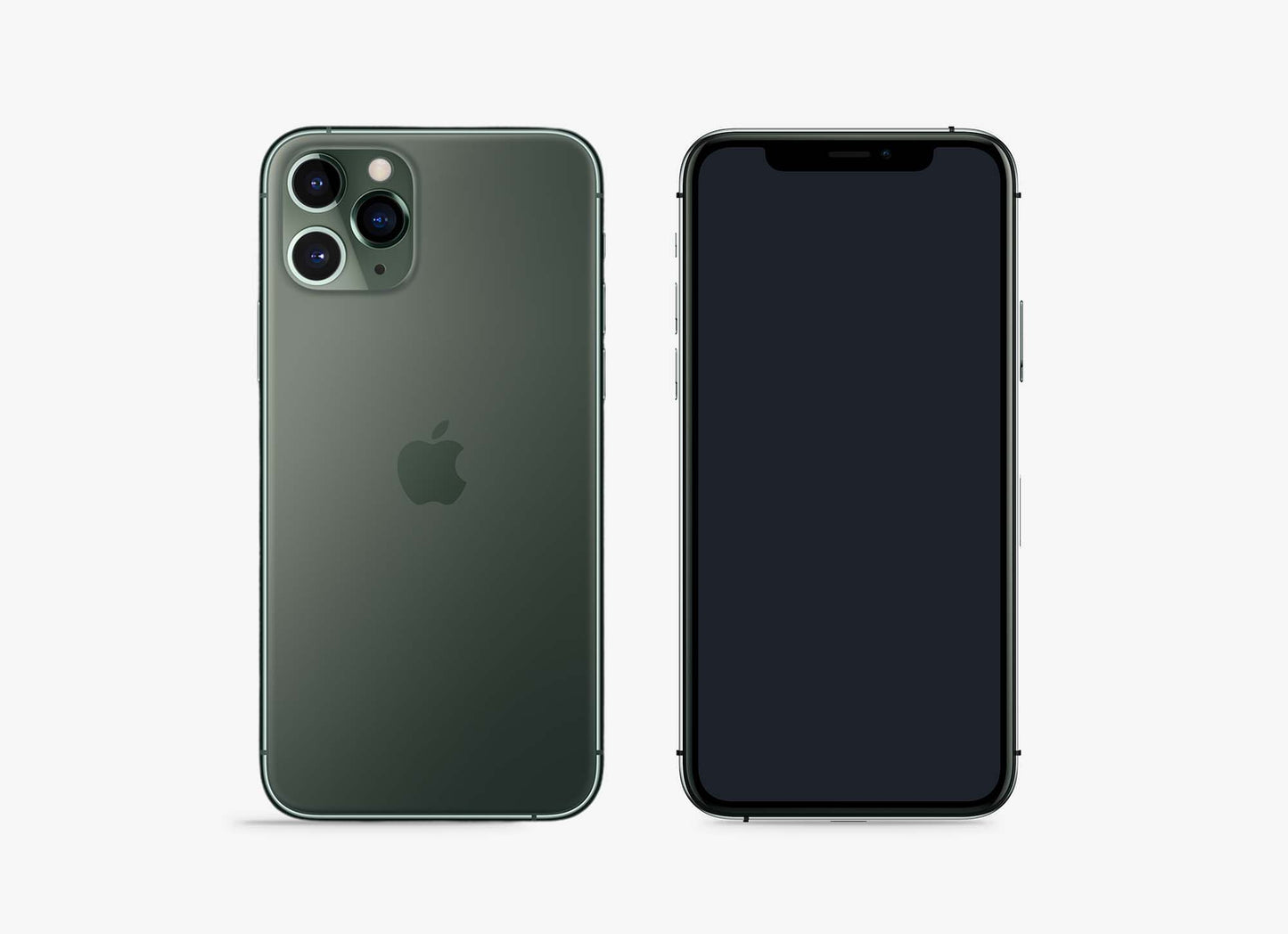 Free Green iPhone 11 Pro PSD Mockup