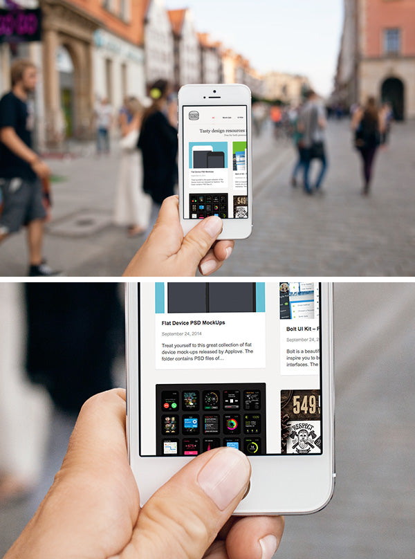 Free iPhone 5 Urban Human Hand Photo MockUp