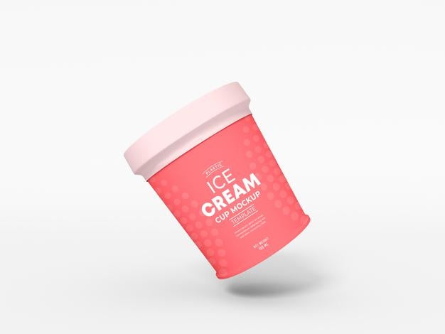 Free Ice Cream Cup Packaging Mockup Psd