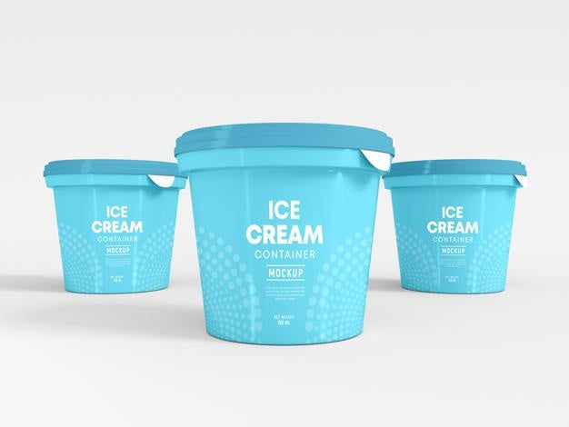 Free Ice Cream Jar Packaging Mockup Psd