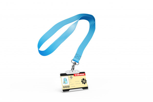 Free Id Card Mockup On Necklace Psd