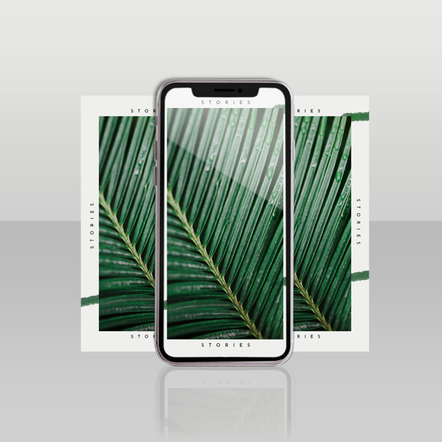 Free Instagram Post Template With Smartphone And Floral Concept Psd