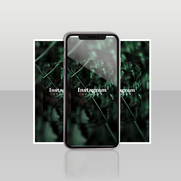 Free Instagram Post Template With Smartphone And Floral Concept Psd