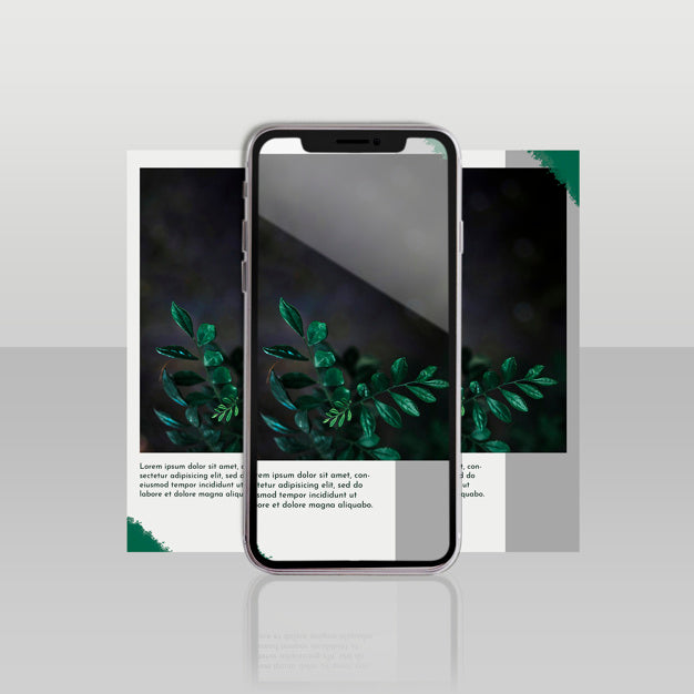 Free Instagram Post Template With Smartphone And Floral Concept Psd