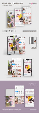 Free Instagram Stories Card Mockup In Psd