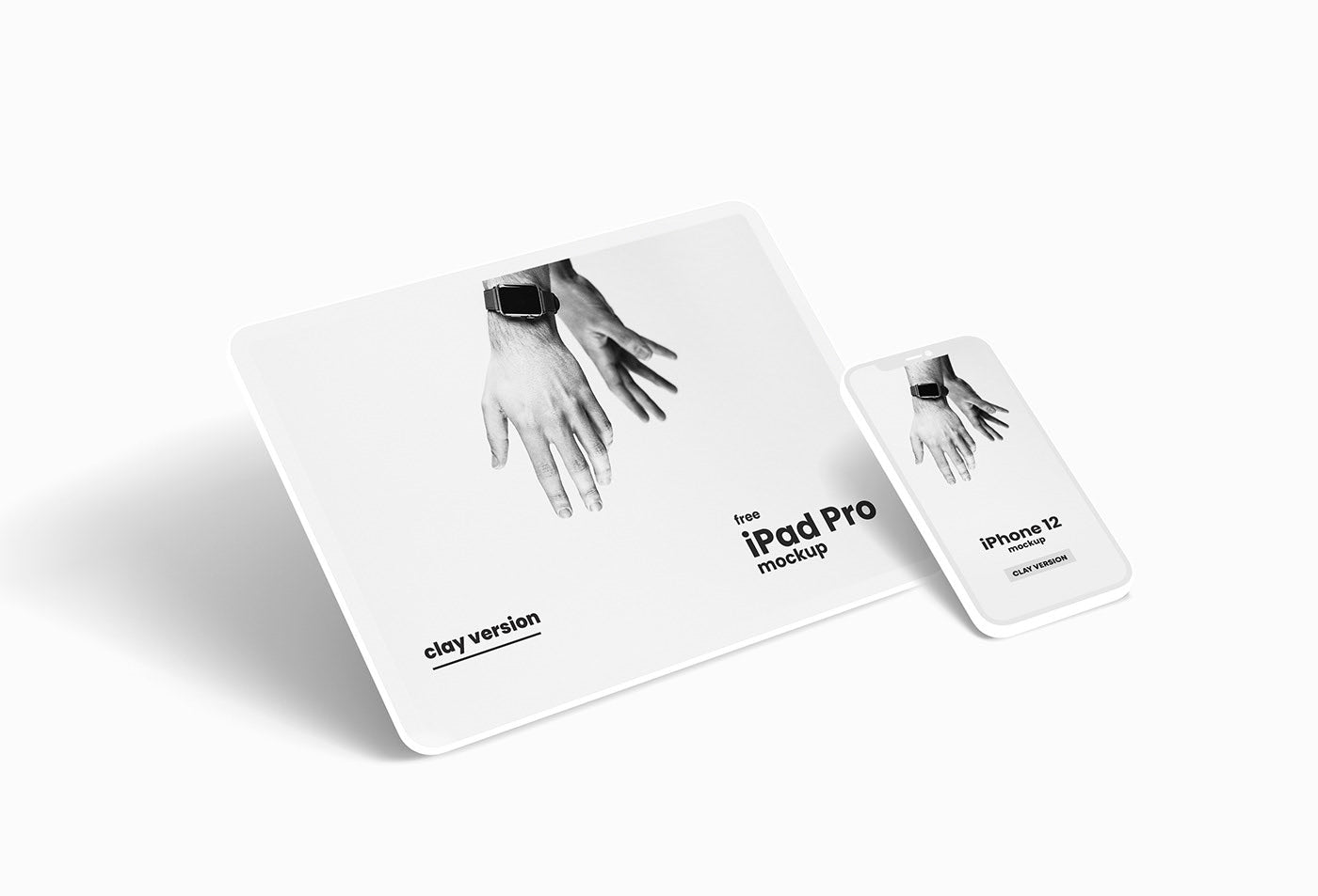 Free Iphone 12 & Ipad Pro Clay Mockup