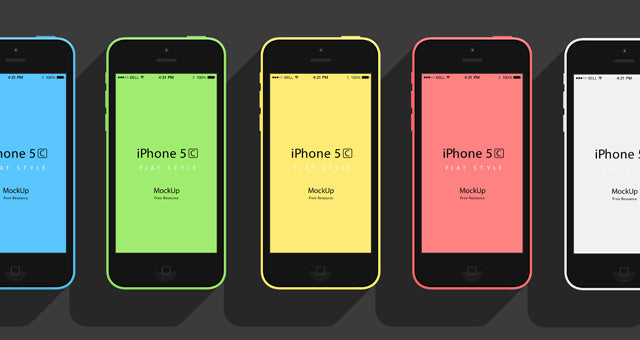 Free Iphone 5C Flat Design Mockup