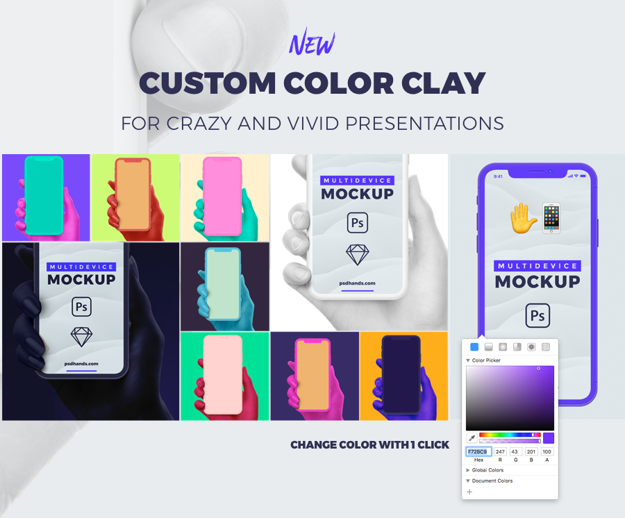 Free Set of Modern Smartphones PSD Mockups iPhone X, Samsung Galazy S9