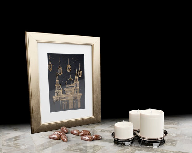 Free Islamic New Year Decoration With Black Background Psd