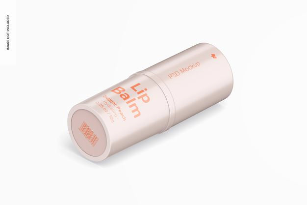Free Isometric 0.35 Oz Lip Balm Mockup Psd
