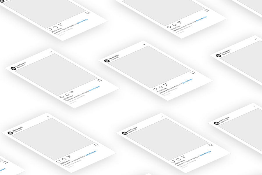 Free Isometric Instagram Mockup