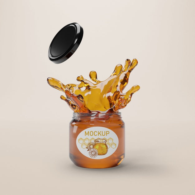 Free Jar With Liquid Honey Psd