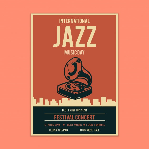 Free Jazz Music Poster Mockup Psd