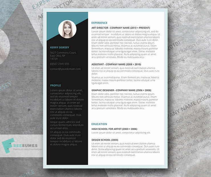Free Modern Job-Winning CV Resume Template in Minimal Style in Microsoft Word (DOCX) Format