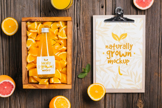 Free Juice And Smoothie Concept Mock-Up Psd