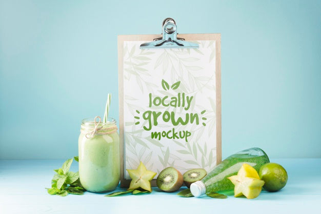 Free Juice And Smoothie Concept Mock-Up Psd