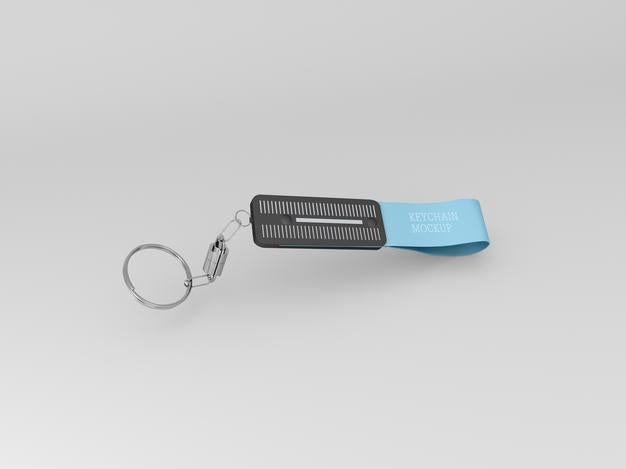 Free Keychain With Metallic Ring Mockup Psd