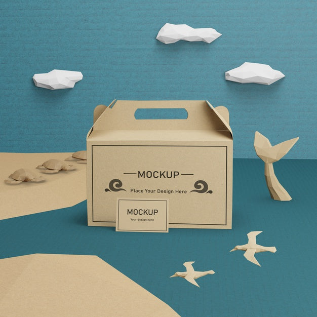 Free Kraft Paper Bag For Ocean Day With Mock-Up Psd
