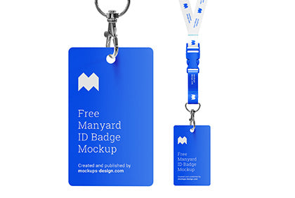 Free Lanyard Id Badge Mockup