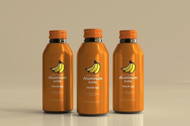 Free Large Aluminum Beverage Bottle Mockup Psd