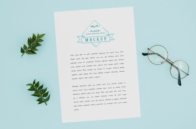 Free Leaves And Glasses Botanical Mock-Up Psd