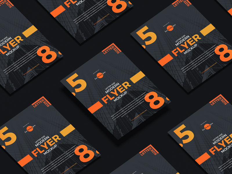 Free Letter Size Modern Flyer Mockup