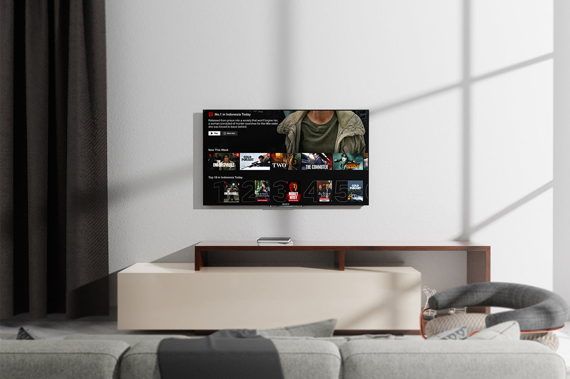 Free Living Room Tv Screen Mockup