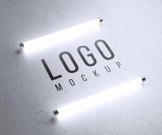 Free Logo Mockup With Lights Psd