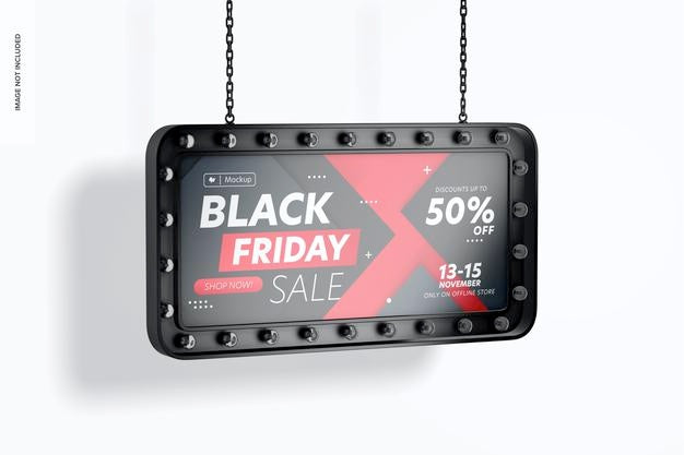 Free Luminous Rectangular Promotional Sign Mockup, Left View Psd