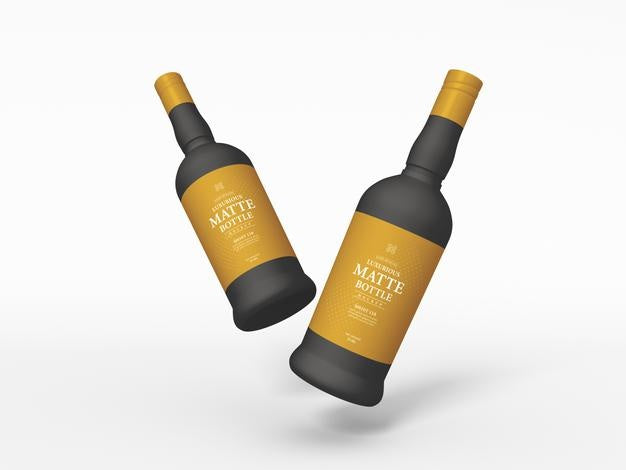 Free Luxurious Matte Bottle Packaging Mockup Psd