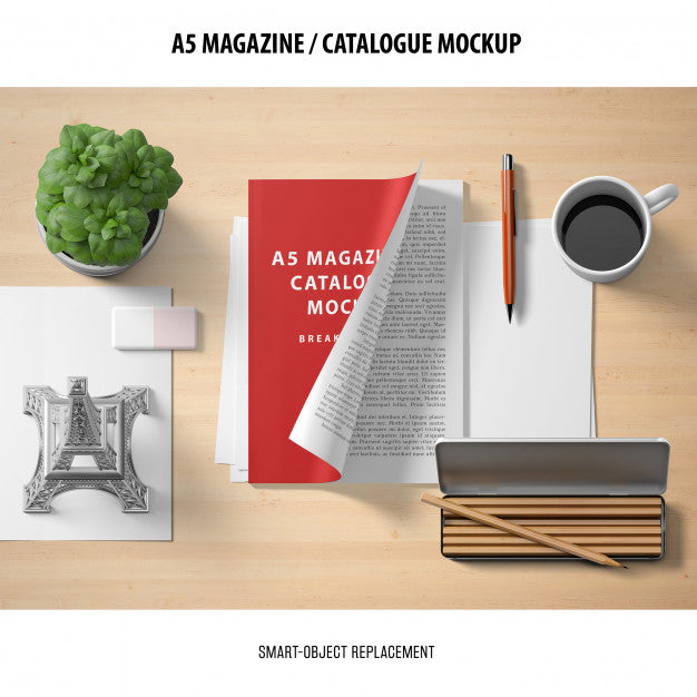 Free Magazine Catalogue Mockup Psd