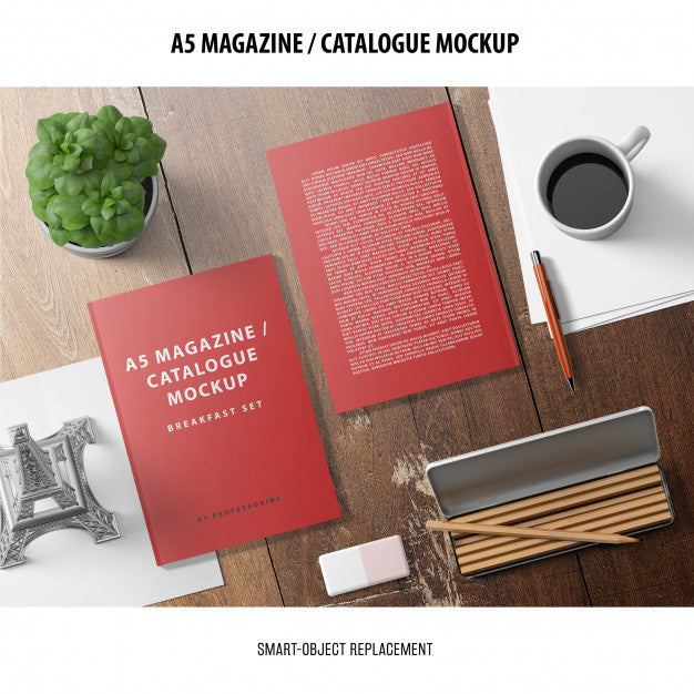 Free Magazine Catalogue Mockup Psd
