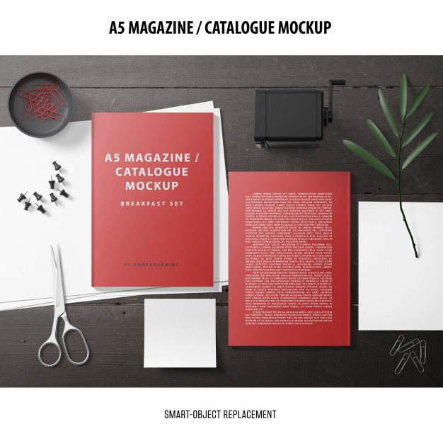 Free Magazine Catalogue Mockup Psd