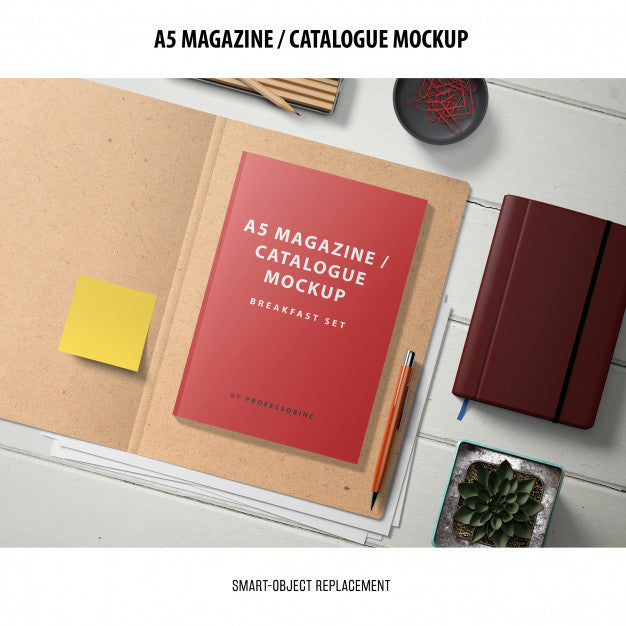 Free Magazine Catalogue Mockup Psd