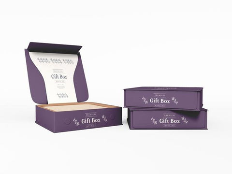 Free Magnetic Square Gift Box With Cover Mockup Psd