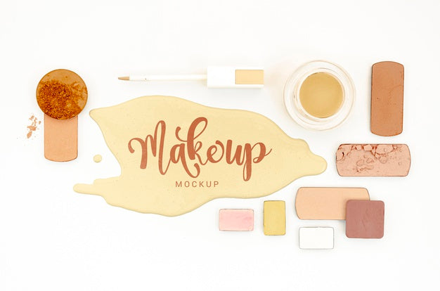 Free Make Up Mock-Up With Eye Shadows Psd