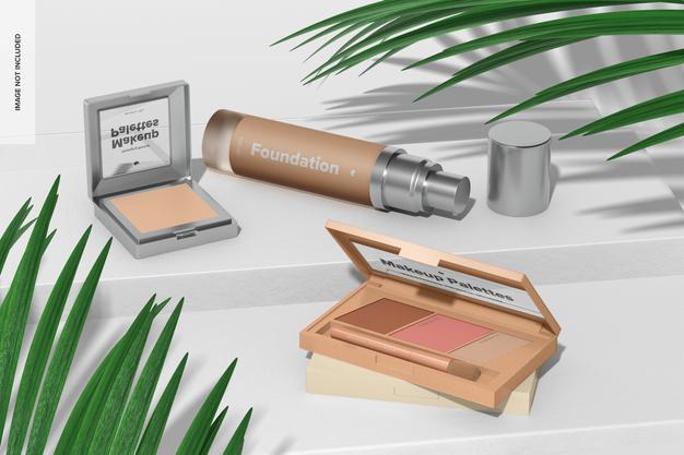 Free Makeup Palettes Scene Mockup Psd
