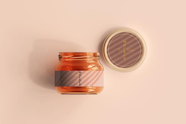 Free Marmalade Glass Jar Mockup Psd