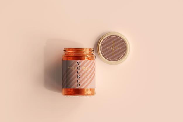 Free Marmalade Glass Jar Mockup Psd