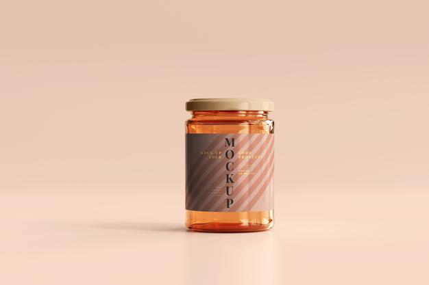 Free Marmalade Glass Jar Mockup Psd