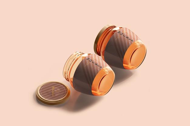 Free Marmalade Glass Jars Mockup Psd