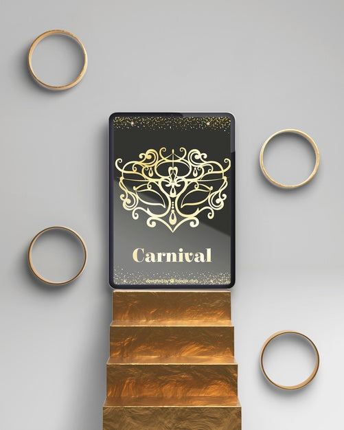 Free Masquerade Party Mock-Up On Stairs Psd