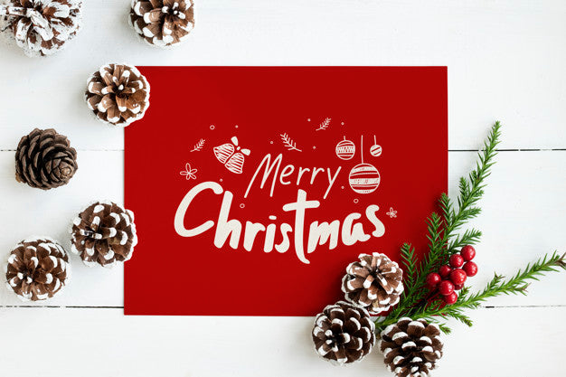Free Merry Christmas Greeting Card Mockup Psd