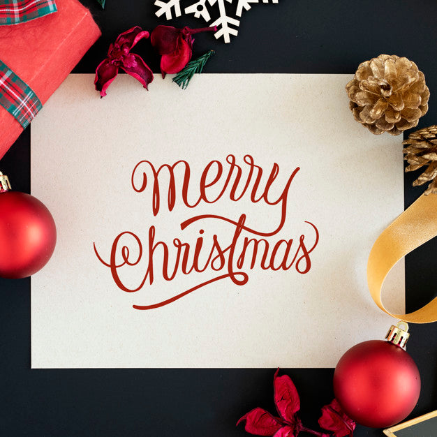 Free Merry Christmas Greeting Card Mockup Psd