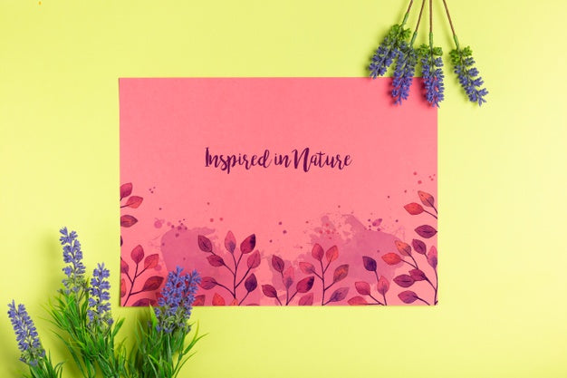 Free Message On Paper With Lavender Beside Psd