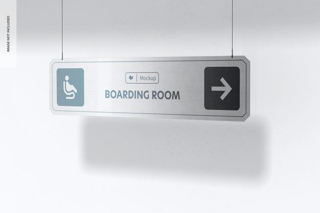 Free Metal Ceiling Sign Mockup Psd